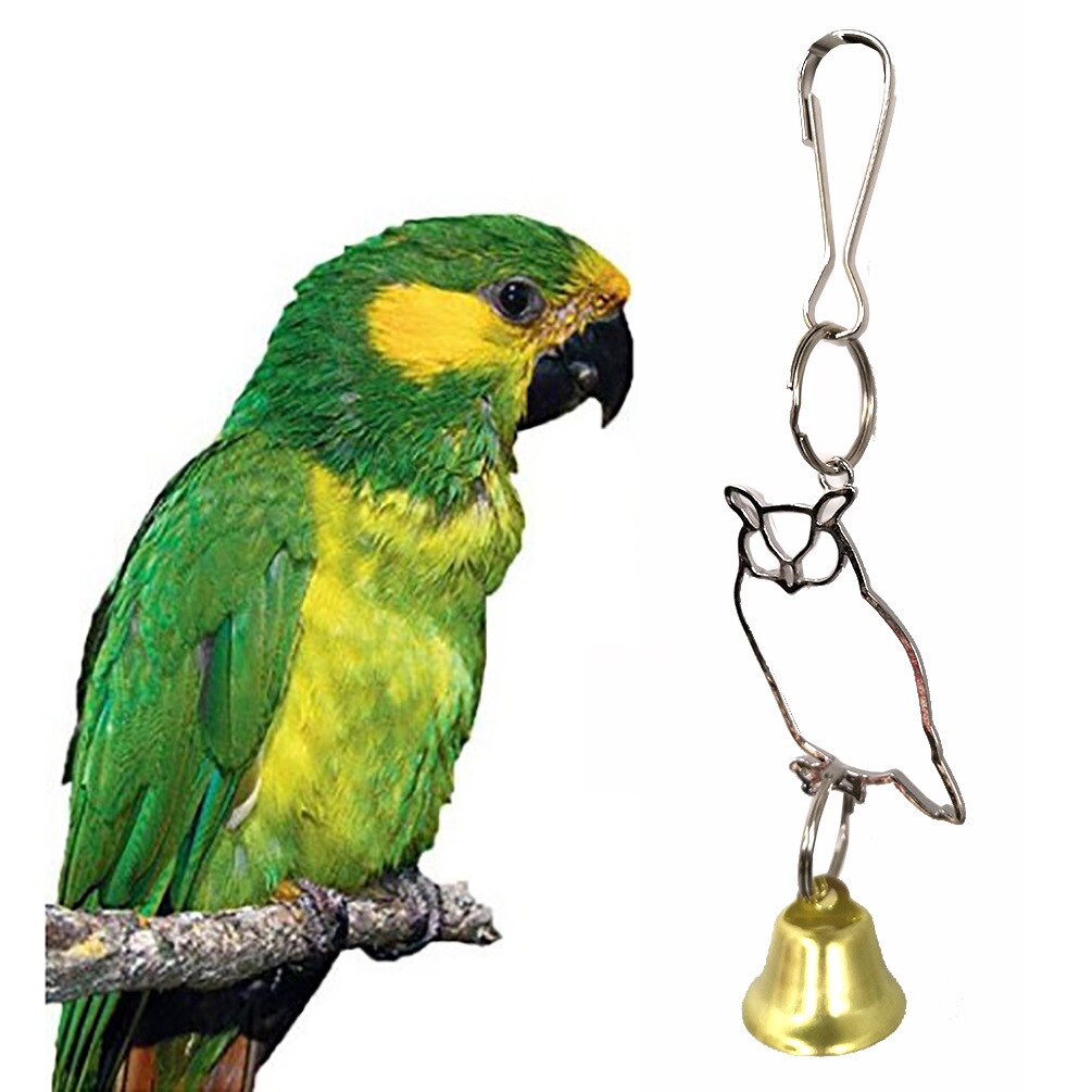 Uil Vorm Swing Bel Speelgoed Vogel Klimmen Papegaai Bite Chew Huisdier Opknoping Kooi Decor