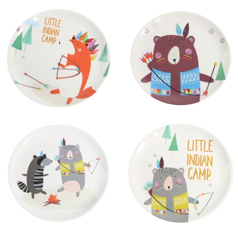 Cartoon Dinner Plates Child Breakfast Plate Fruit Dessert Plate Steak Salad Snack Cake Plates Tableware Cuisine BBQ Kitchen