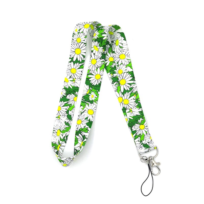 Sonnenblumen Neck Strap Lanyard für Schlüssel USB ID Karte Abzeichen Halter Mobil Straps Telefon Seil Keychain Band Halsketten Keycord: WHITE