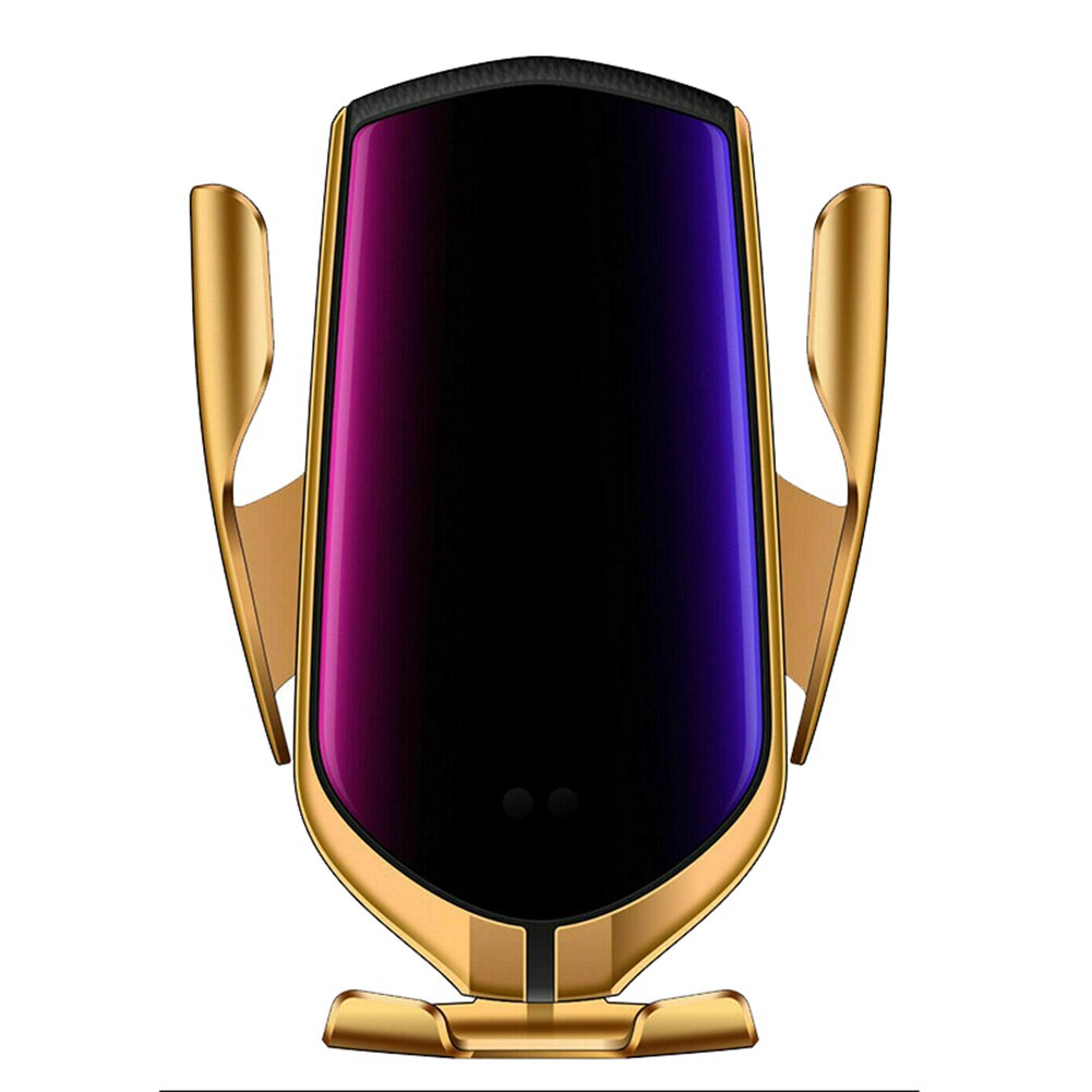 Qi Wireless Car Charger 10W Snel Opladen Houder Compatibel Automatische Spannen Snel Opladen Telefoon Houder Mount Voor Smart Telefoon: Gold  GPS