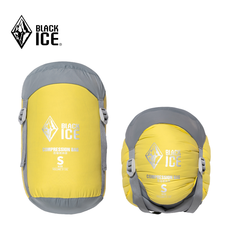 Black Ice Compression Sack Storage Bag Ultralight Down Sleeping Bag Stuff Sack S/M/L for Backpacking Hiking Camping Blackice