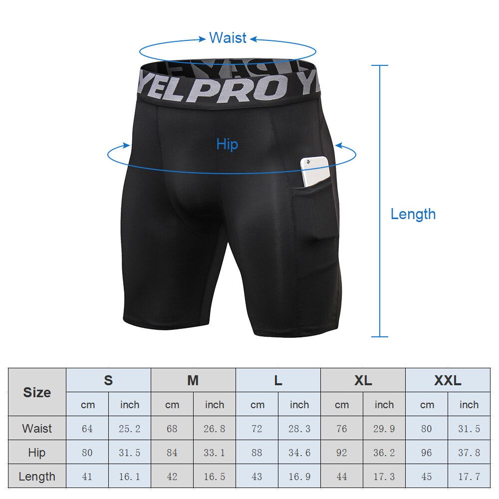 Yel Pro 4 Packs Mannen Sport Shorts Panty Skinny Bodybuilding Ademend Heren Bottom Pocket Fitness Oefening Shorts Voor Training