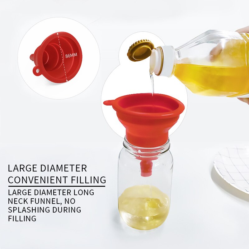 Collapsible Funnel Kitchen Silicone Funnel for Water Bottle Liquid Transfer