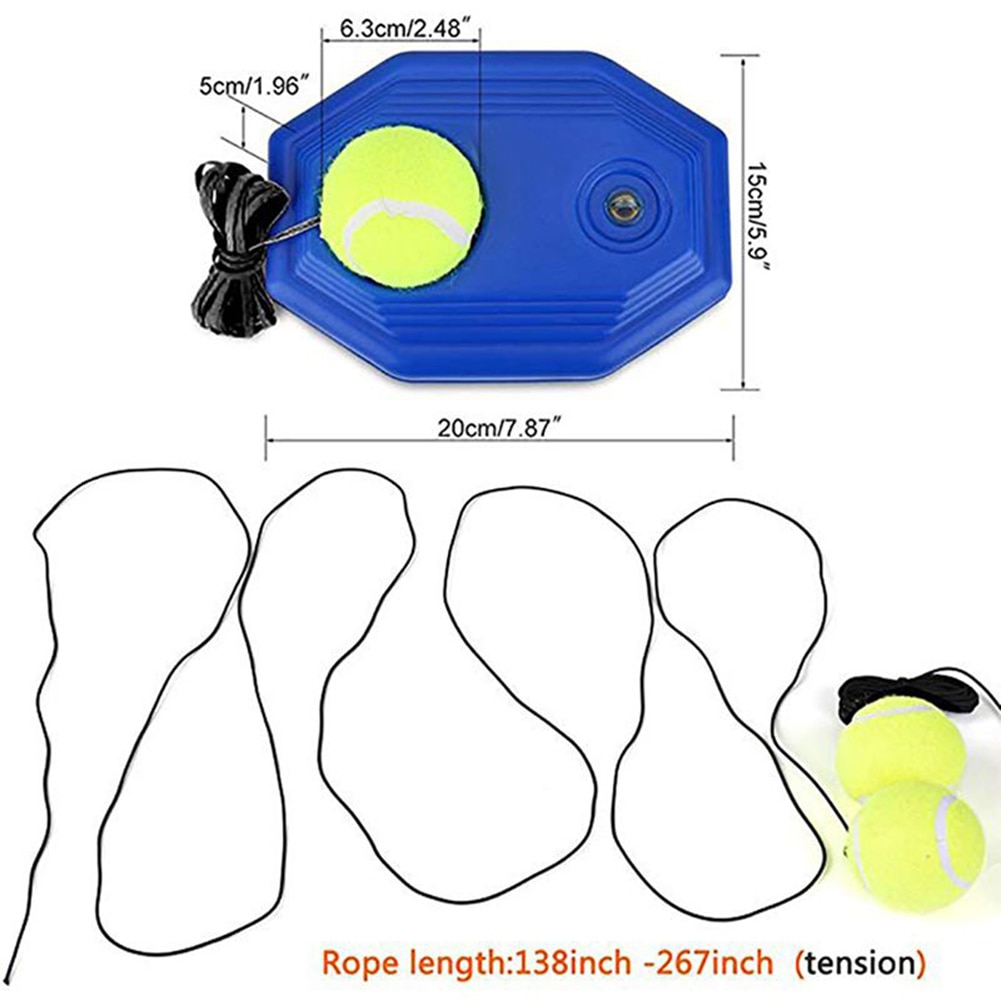 Tennis Trainer Rebounder Tennis Ball with Rubber Rope Solo Tennis Training Tool Tennis Self-learning Rebound Device at Home