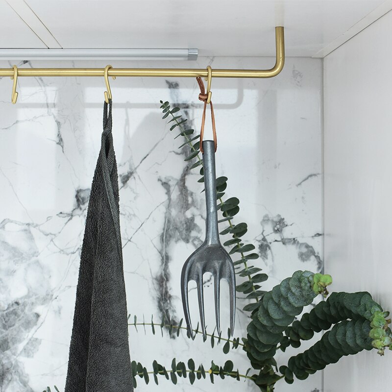 Brass Hanger Kitchen Shelf Bathroom Cabinet Side Furniture Hanger Towel Rail