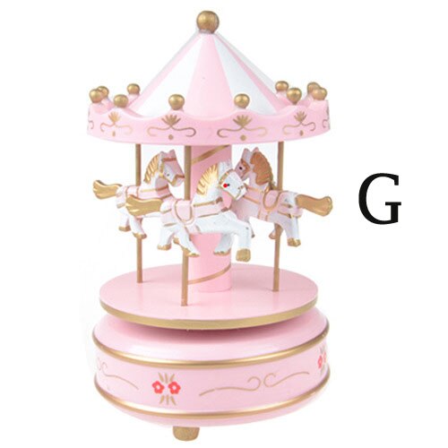 Giocattolo creativo Carosello di Legno della cassa di Risonanza Merry-Go-Round Music Box Giocattoli Per Bambini Regali Di Compleanno: G