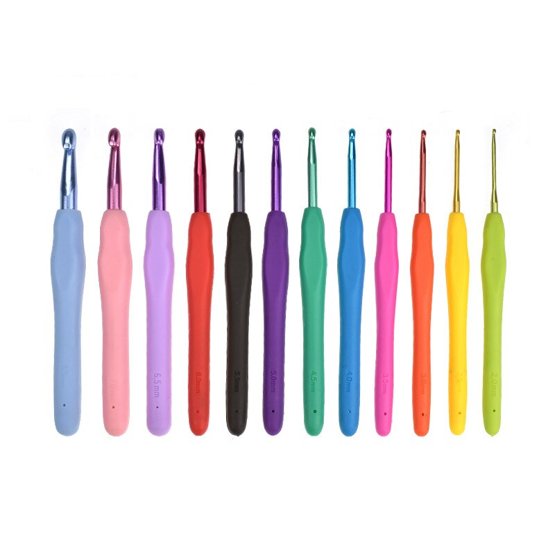 Crochet Hook Set Needle Ergonomic Crochet Hook Handle Crochet Needles Knitting Needles Hook For Chunky Yarns Sewing Accessories: StyleC-12pcs
