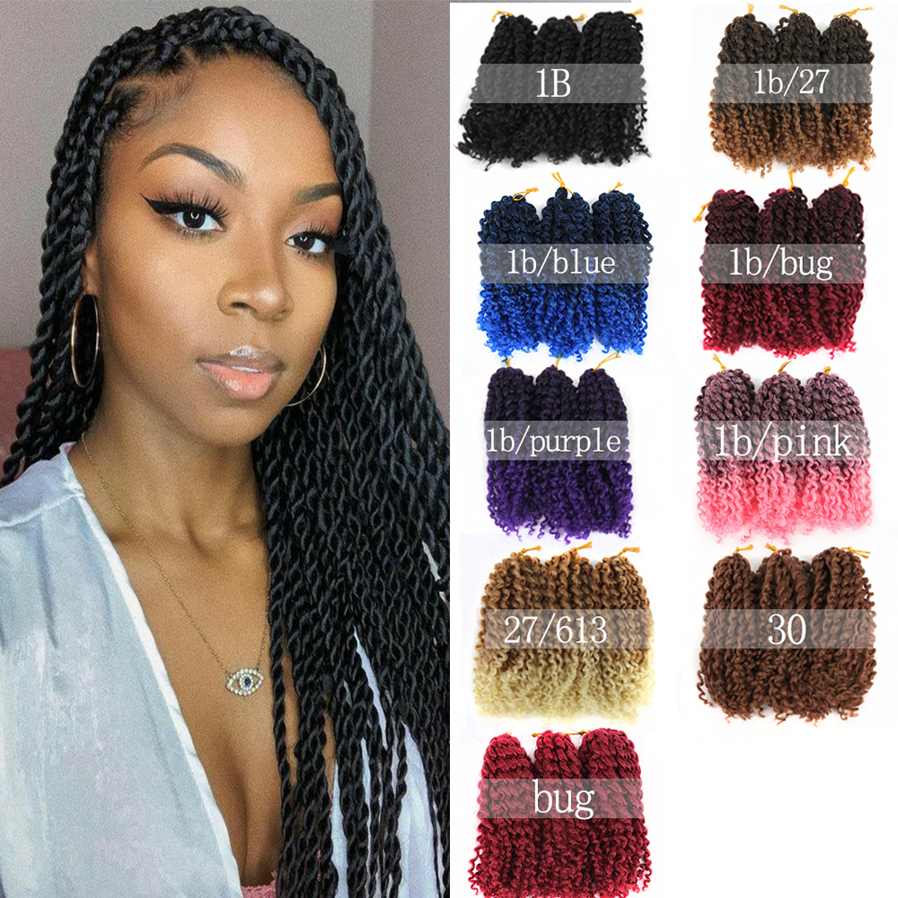 8 Inches 3 Stks/pak 60 Strengen Marley Vlechten Afro Kinky Gehaakte Vlechten Synthetische Vlechten Hair Extensions Voor Vrouwen