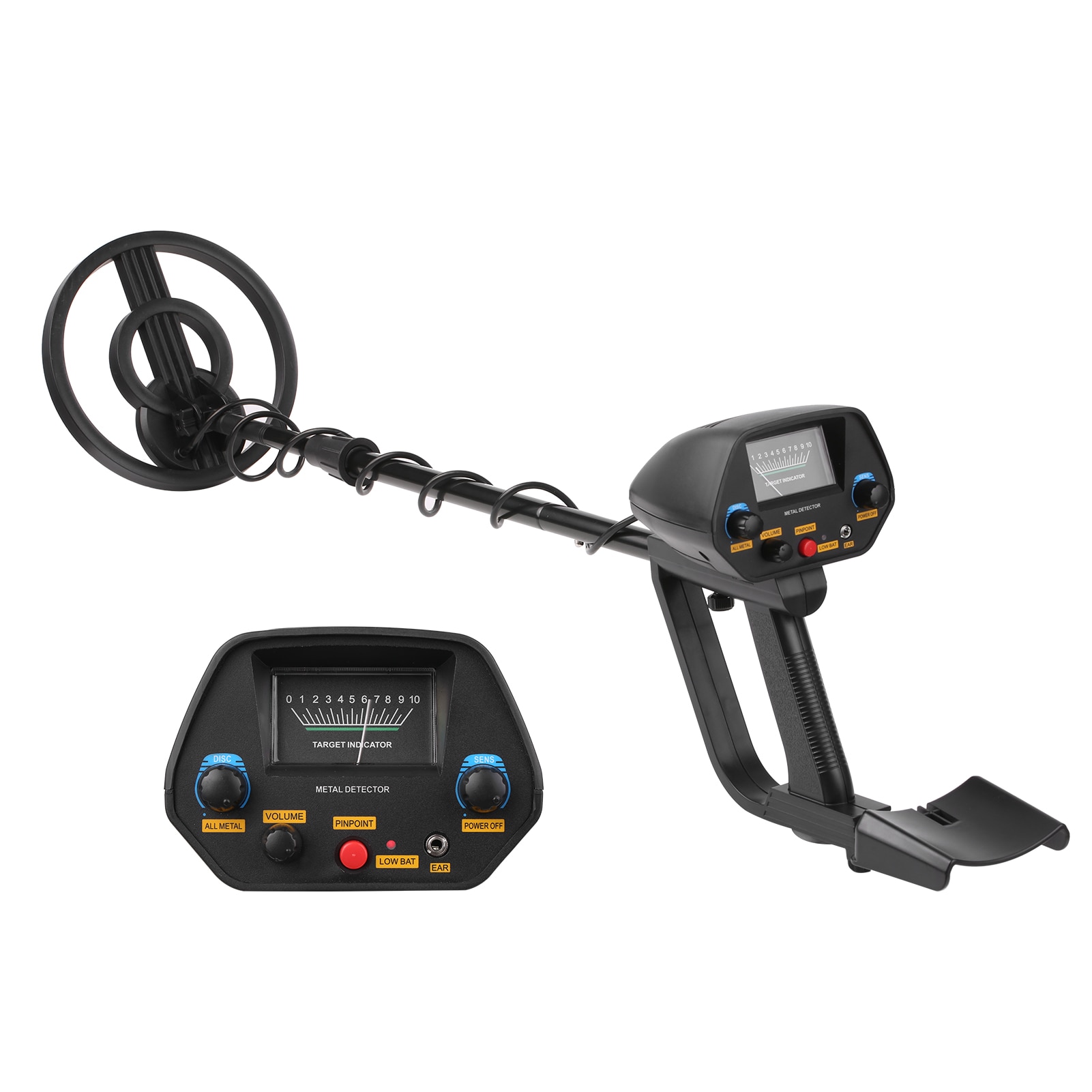 MD-4080 Metal Detector Adjustable Waterproof Metal Finder with DISC and Pinpoint Modes Audio Prompt Lightweight