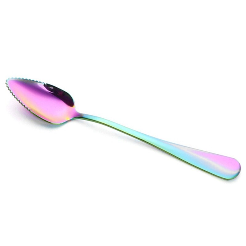 Cuchara de pomelo, juego de cuchara de pomelo, cucharas de postre Vintage de media fruta de acero inoxidable, para cocina (4 uds)