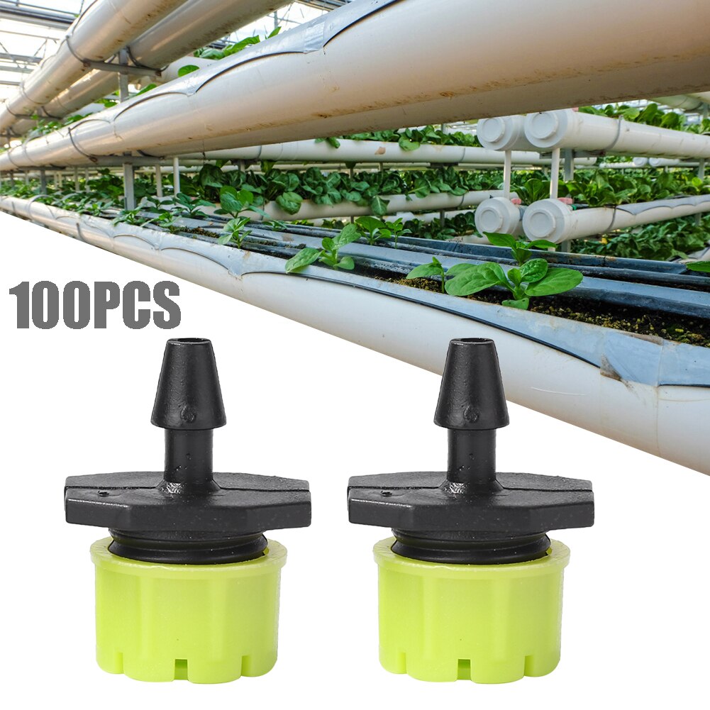 100Pcs Micro Flow Dripper Drip Head 1/4 Inch Slang Micro Dripper Tuin Irrigatie Misting Tuin Sprinkler Verstelbare Druppelaar: b