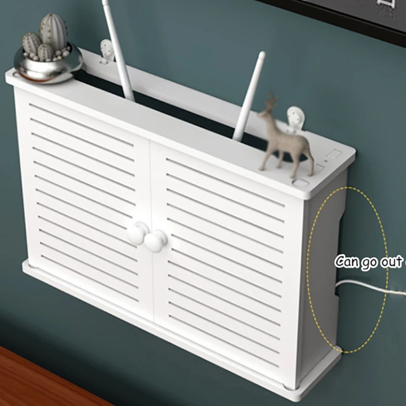 kabellos Wifi Router Lagerung Kasten Wohnzimmer Steckdose Wifi Dekoration Zauberstab-montiert TV einstellen-oben-Kasten Gestell Kabel Energie Organizer