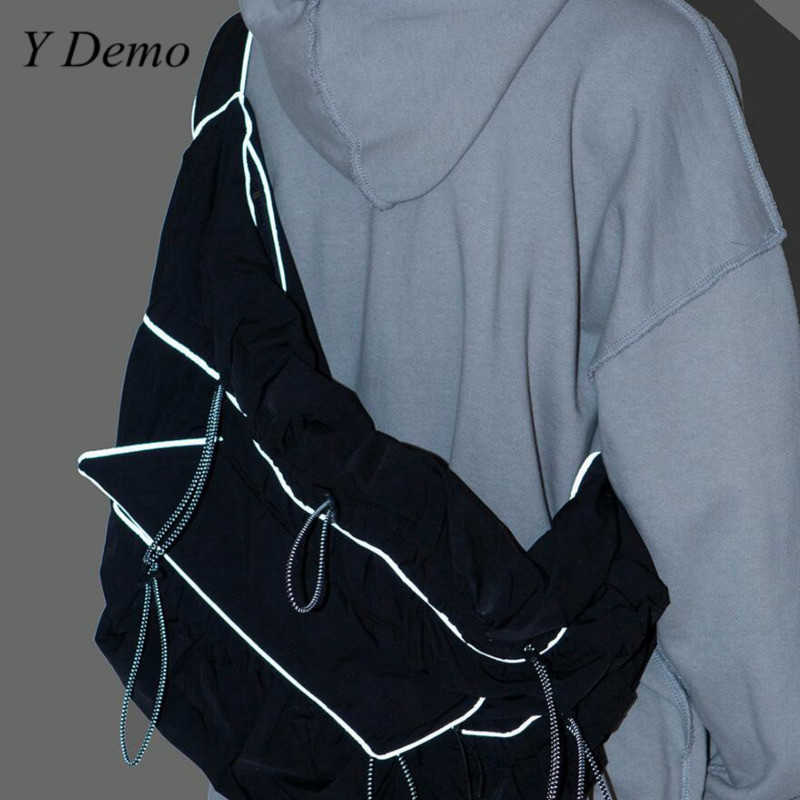 Harajuku techwear heijastava laukku naisten iso koko tyylikäs grunge one olkalaukku