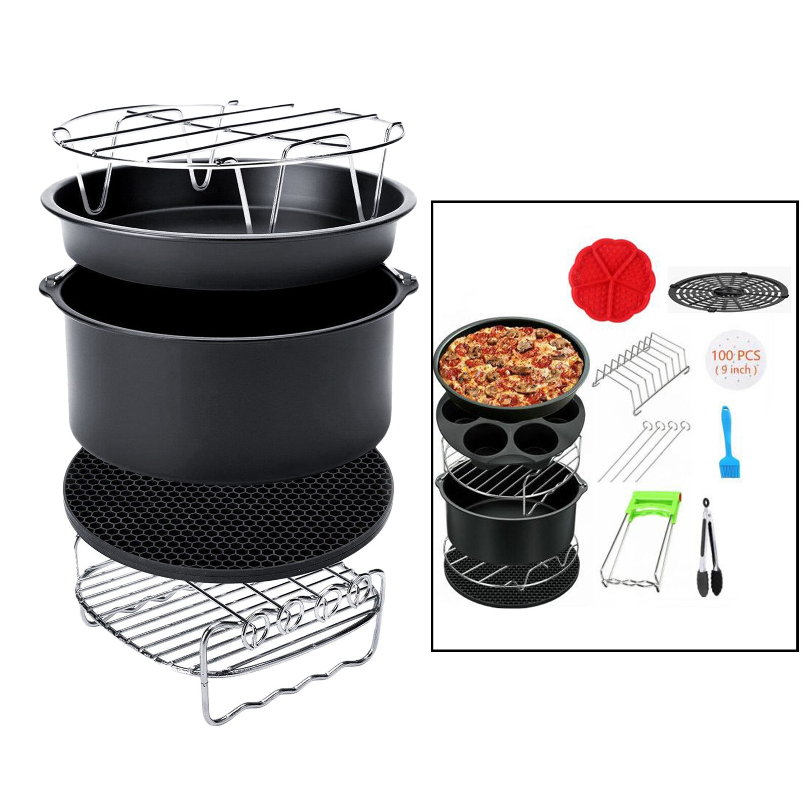 Lucht Friteuse Accessoires 9 Inch Voor Phillips En Secura, Set Van 14, fit Alle Airfryer 4.2 5.3 5.8QT