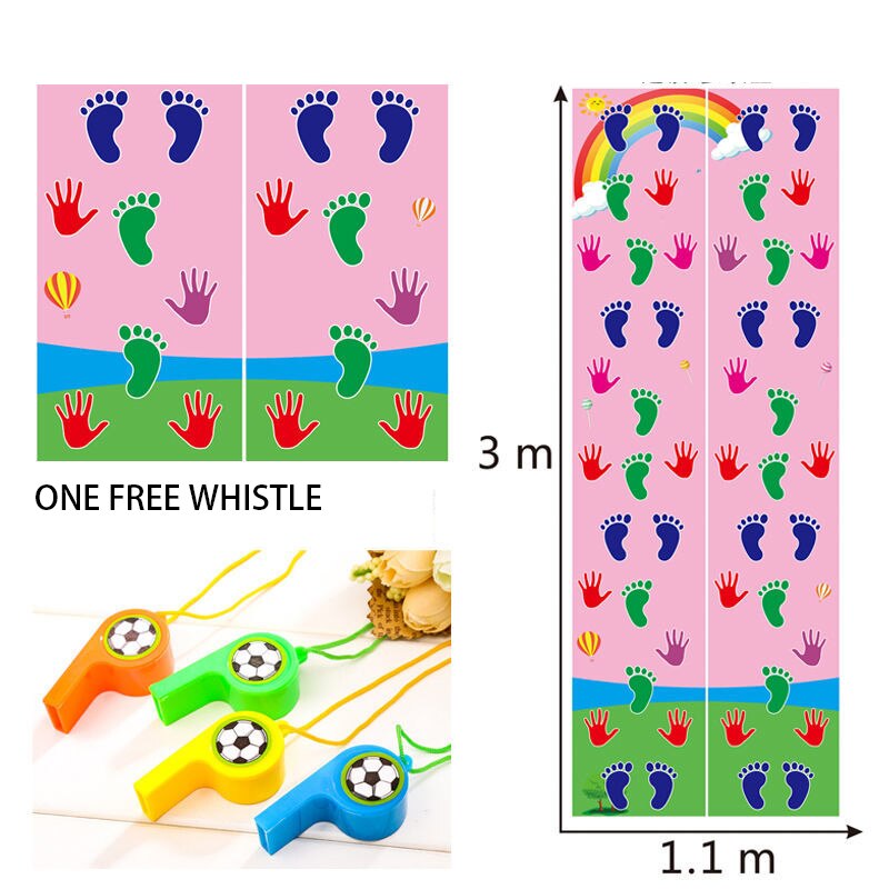 Hand and Feet Game Kids Jumping Carpet Mat Children Jump Lattice Pad Family Kindergarten Indoor Outdoor Team Toys: double pink