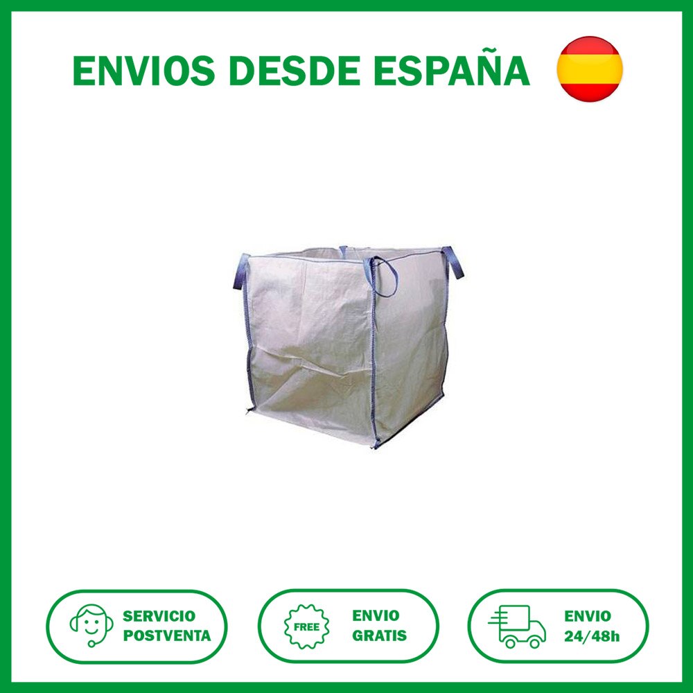 Saco Rafia para Escombros Big Bag (2 Unidade) 100X90X90cm 4 Asas. Recipientes de la Nuditex.