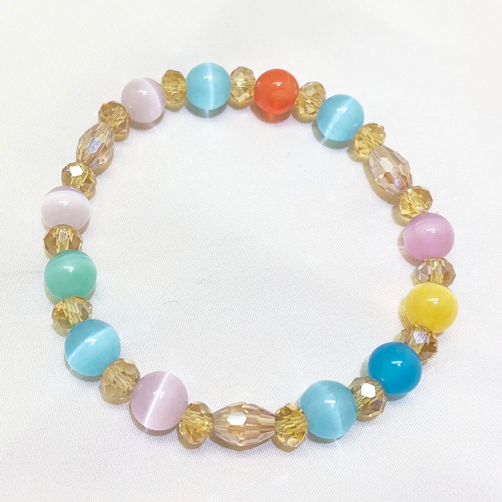 Neue Charme 6 MM Glas Perlen Armbinde Multi-farbige Schmuck für Frauen Handgemachte Runde Armbinde Armreif: Multi Farbe