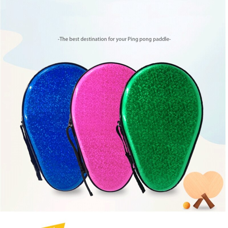 Table Tennis Racket Case - Pumpkin Shape - Grating Sequin Design - EVA Material - 28.5x18.5x5cm