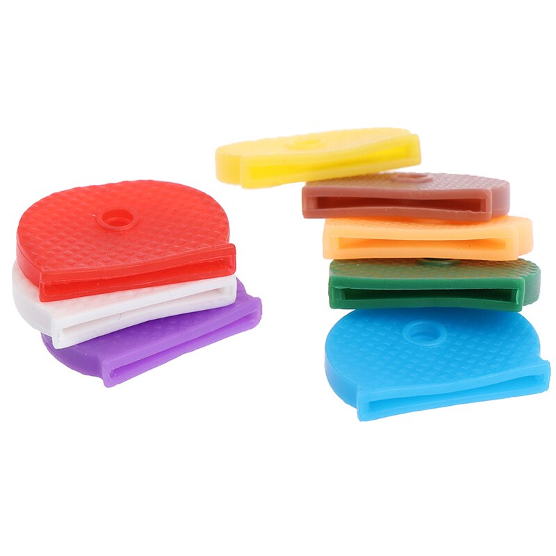 10pcs Random Hollow Multi Color Rubber Soft Key Locks Keys Cap Key Covers Topper Keyring