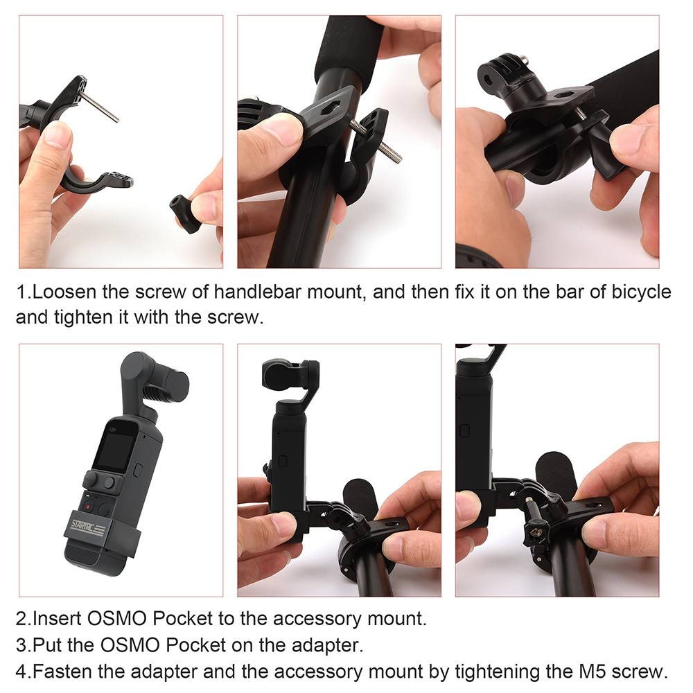 Für dji osmo pocket fahrrad-erweiterungs-festhalterung für dji pocket 2/ pocket gimbal kamerazubehör