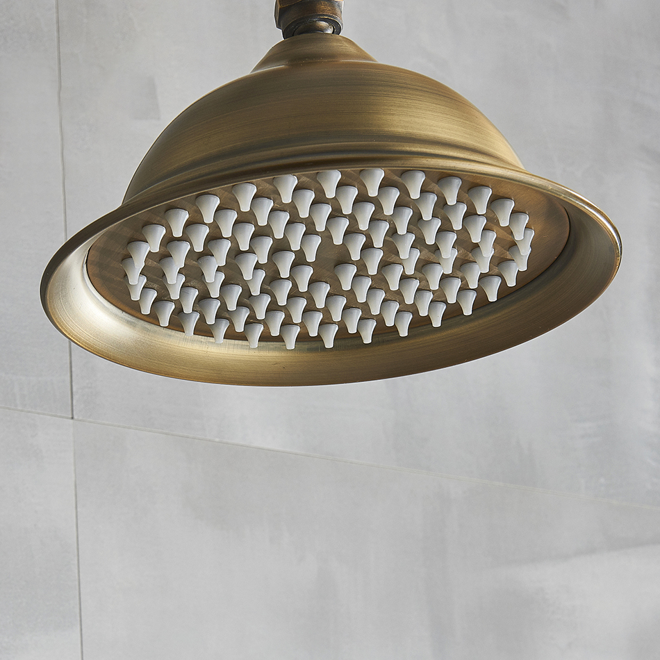 Badkamer 8 inch antiek messing douchekop bad regendouche kraankop badkameraccessoires massief messing: green