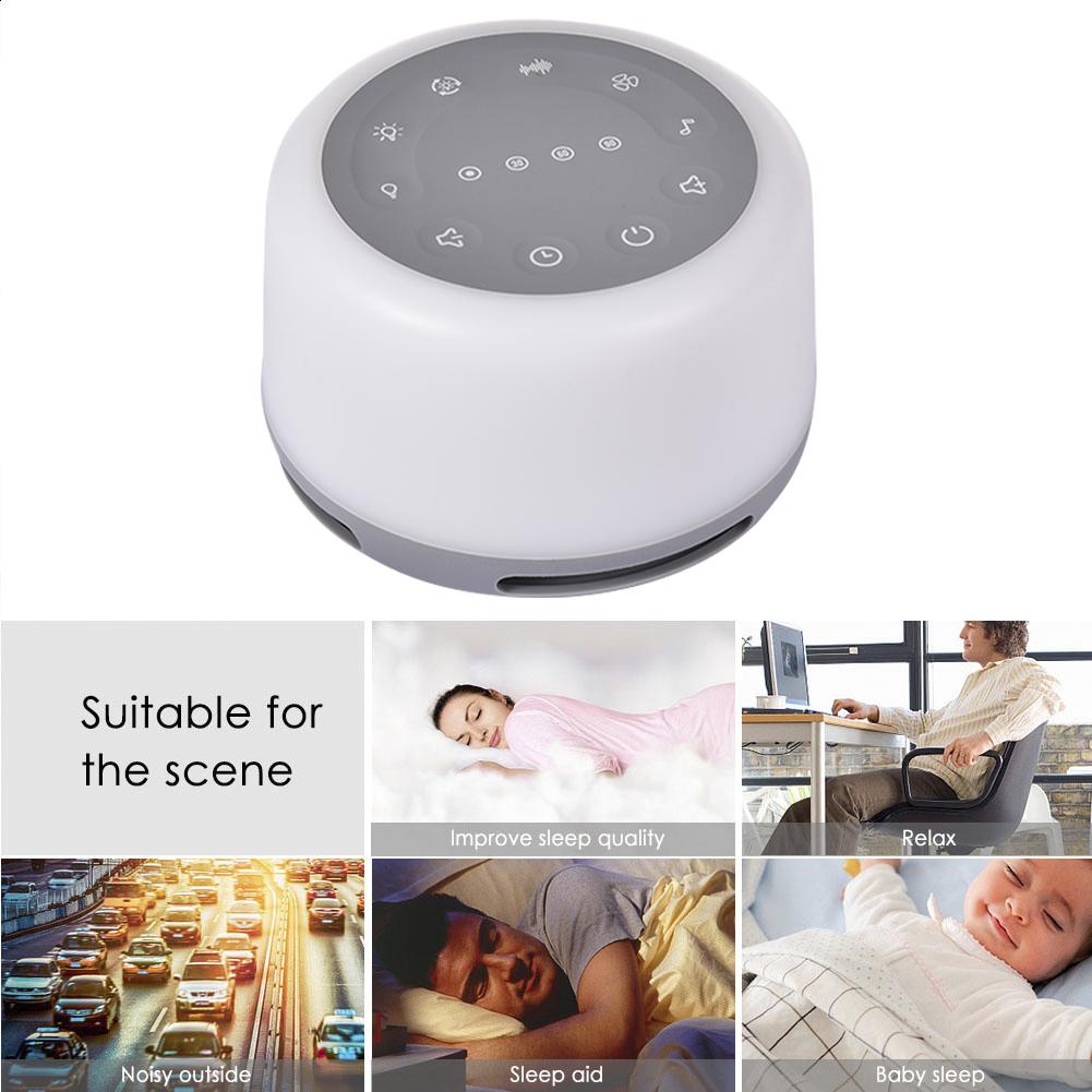 White Noise Machine USB Charging Timed Shutdown Sleep Automatic Sound Machine With Wram White Light For Baby Sleeping Relaxation