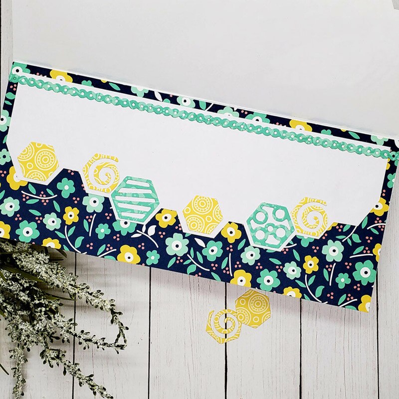 Ola de mar-marco para Borde de panal de abeja, Bolsa Escolar, combinación de decoración de álbumes de recortes, tarjetas de álbum, manualidades, novedad de