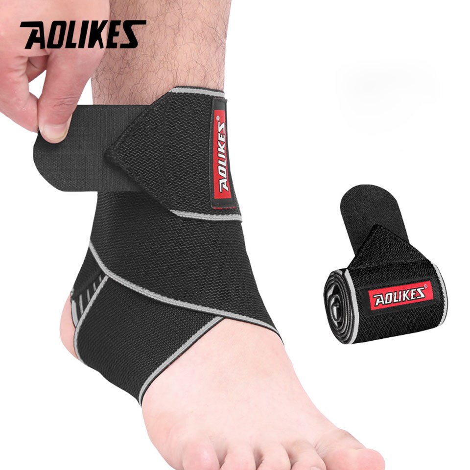 AOLIKES-tobillera deportiva antideslizante, Protector elástico ajustable, 1 unidad: Grey