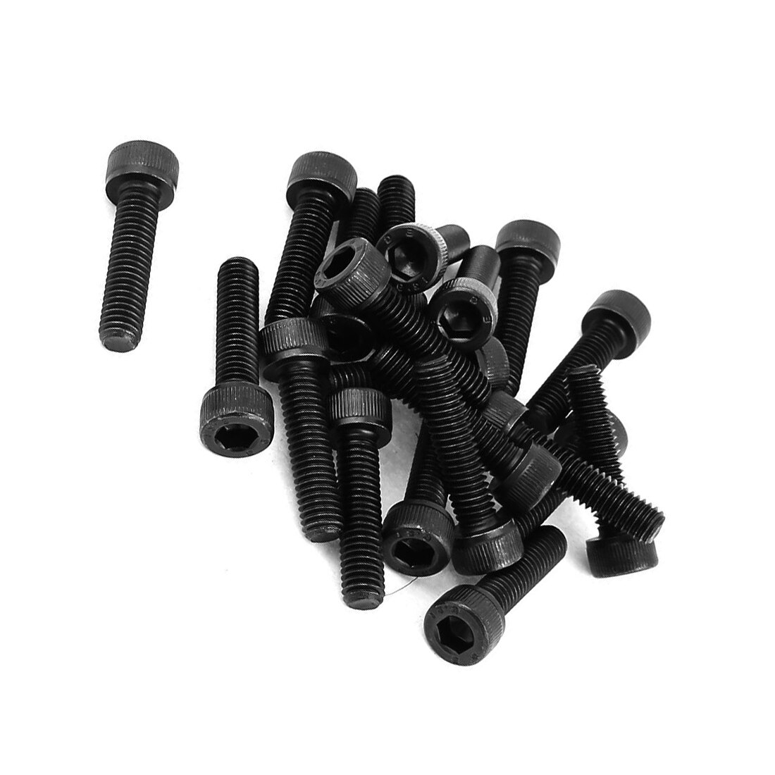 KSOL M6x25mm Male Thread Screw Cap Point Hex Socket Screws Bolts 20Pcs