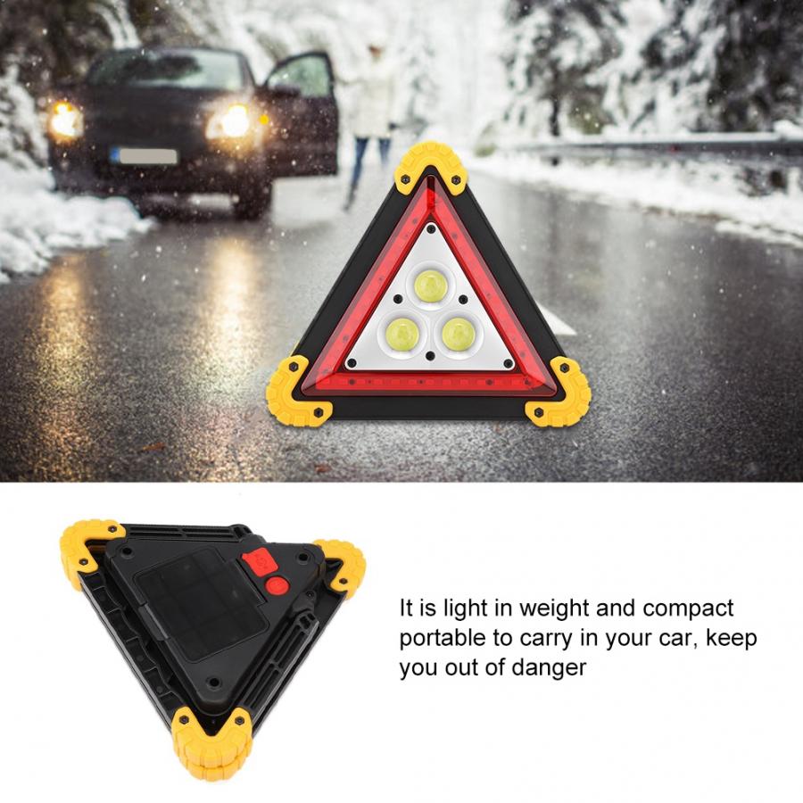 Panneau d'avertissement de panne de voiture 30W | Panneau de sécurité triangulaire multifonction, de secours, avec feu rouge