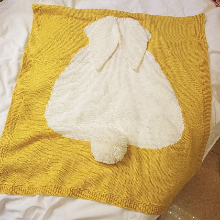 Manta de bebé para niña, manta tejida para morder, manta suave para bebé, sofá, cuna, edredón, manta para bebé para invierno y otoño: Amarillo