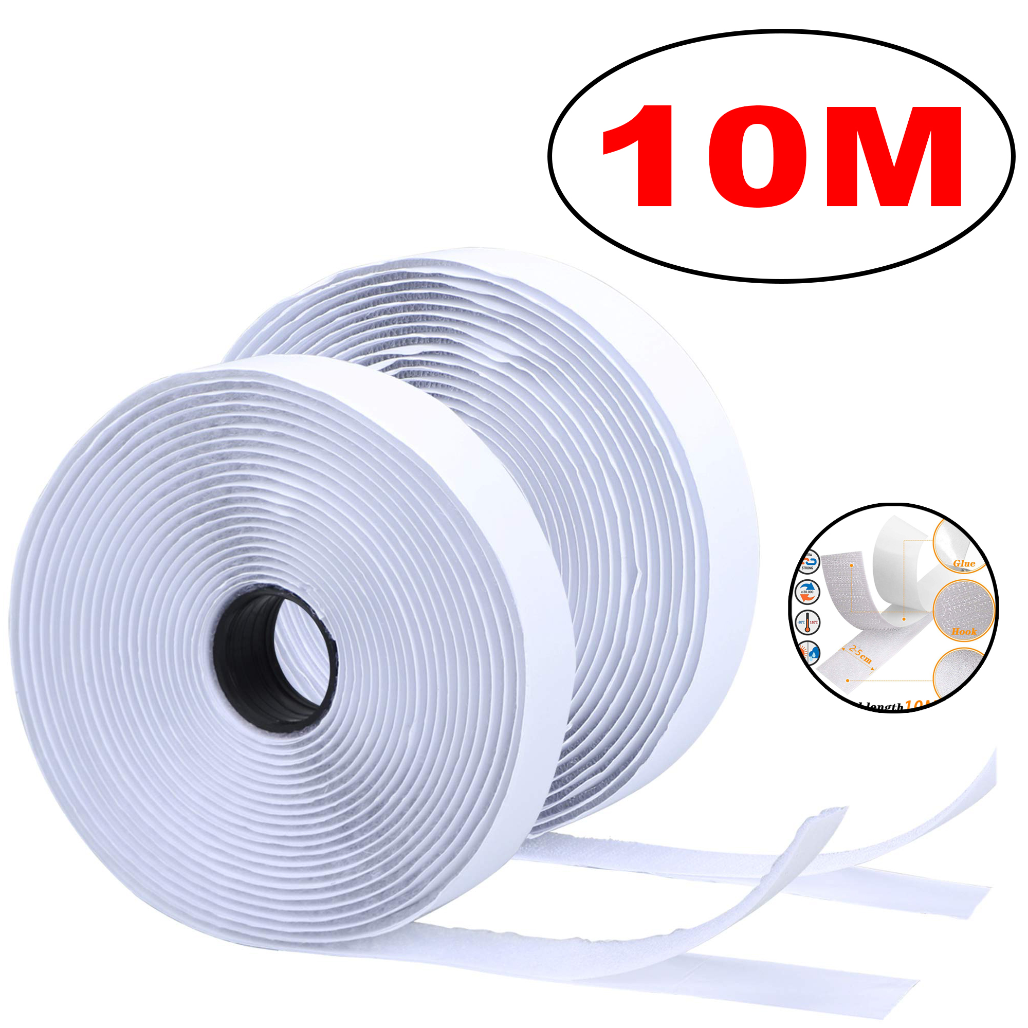 Belcro, 1-25M Correa Tiras De  Cinta Autoadhesiva Auto Adhesivo De Gancho y Bucle, Negro, Blanco, Casa, Bricolaje, Grifo Mágico, Pegatinas De Pegamento Muy Fuerte , Correa Adhesiva Costura Organizador Muy Fuerte: 10mm / Plata antigua