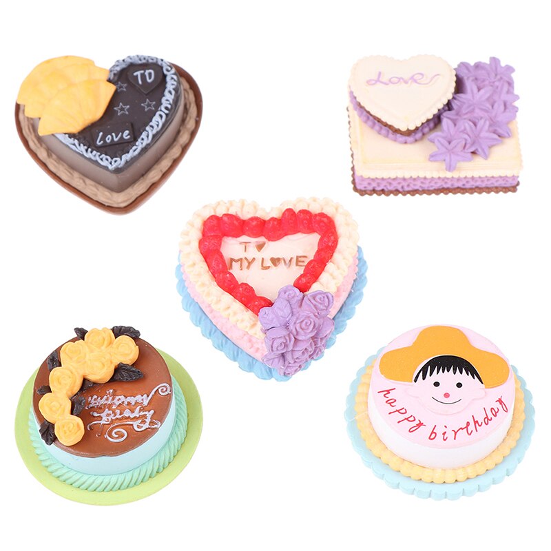 Zufällig 1pc Geburtstag Kuchen Modell Simulation Lebensmittel Miniatur Figur vorgeben abspielen Küche Spielzeug