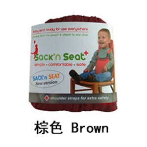 Børnestol babystol rejse foldbar vaskbar spædbarn spisning høj spisebetræk sikkerhedssele fodring tilbehør til babypleje: Brun