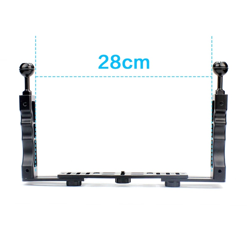 Cnc Aluminium Handgreep Stabilisator Rig Handheld Onderwater Duiken Lade Mount/Led Licht Voor Gopro Dslr Camera