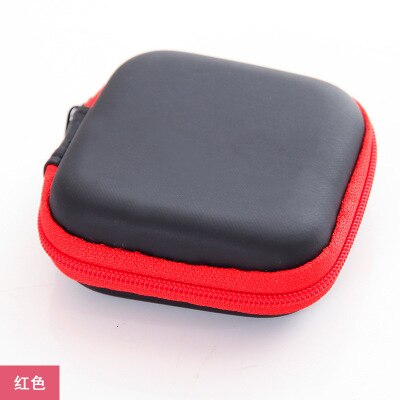 Portable Travel Electronic SD Card USB Cable Earphone Phone Charger Accessories Bags for Phone Data Organizer Bag Case: square Red