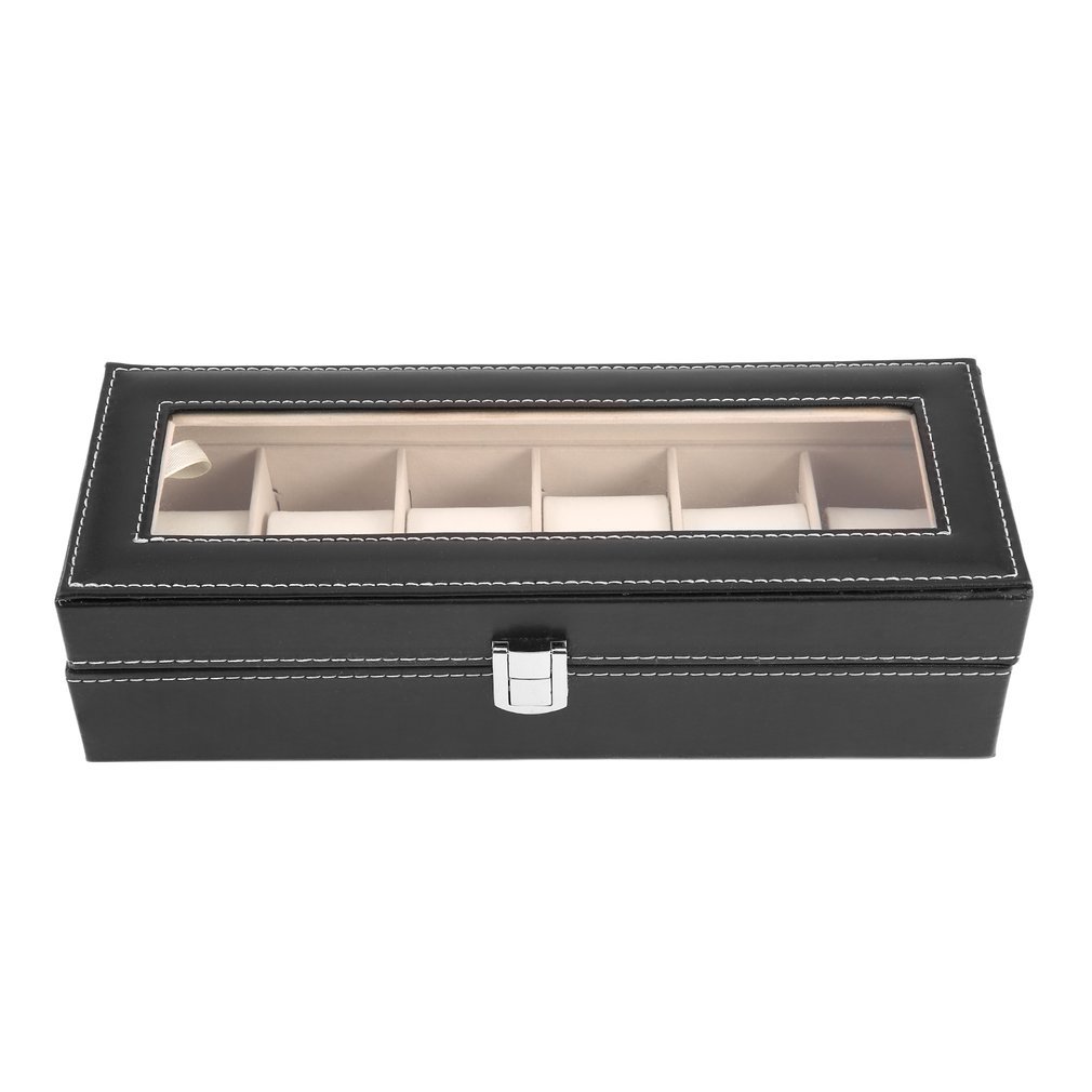 Houten/Lederen 8/10/12 Grids Display Sunglass Case Duurzaam Houder Sieraden Horloge Collection Organizer Box Container