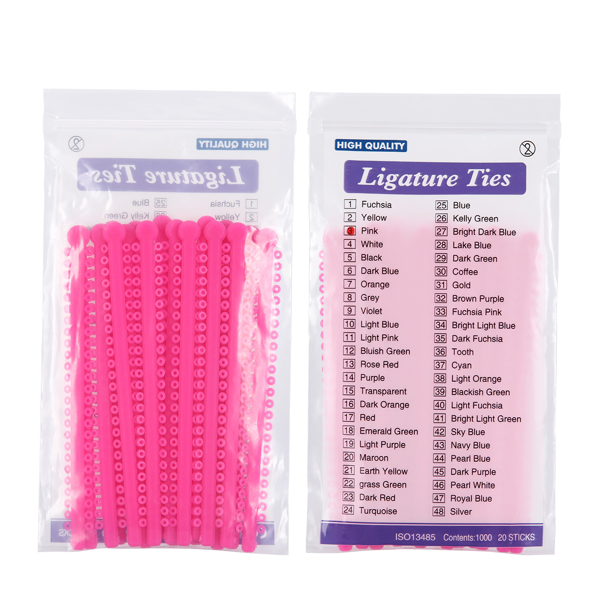1000 unids/pack AZDENT Dental ortodoncia ligadura elástica bandas ligadura anillo 23 colores suministros de odontología: Morado