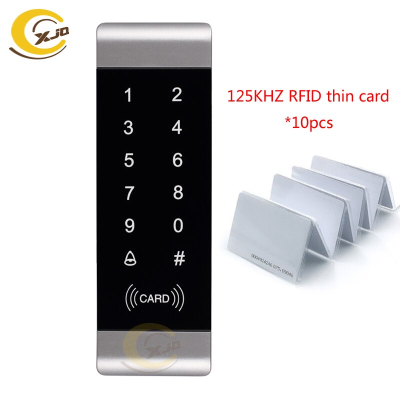 XJQ 1000 Users Touch Keypad Standalone Access Controller RFID Proximity EM Card Keyfobs Keyboard Single Door Access Control: Keypad with 10 cards