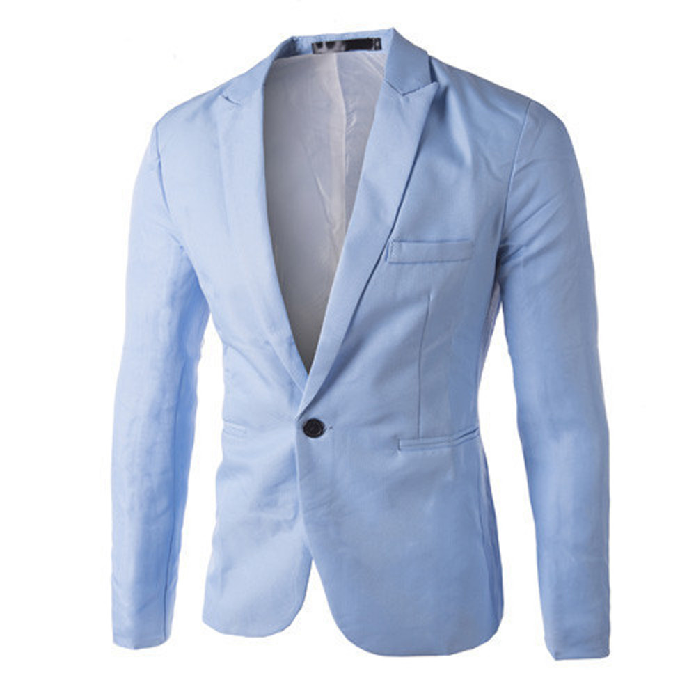 Charm herre hvid sort pink blå casual slim fit en knap forår efterår jakkesæt blazer frakke jakke toppe herre