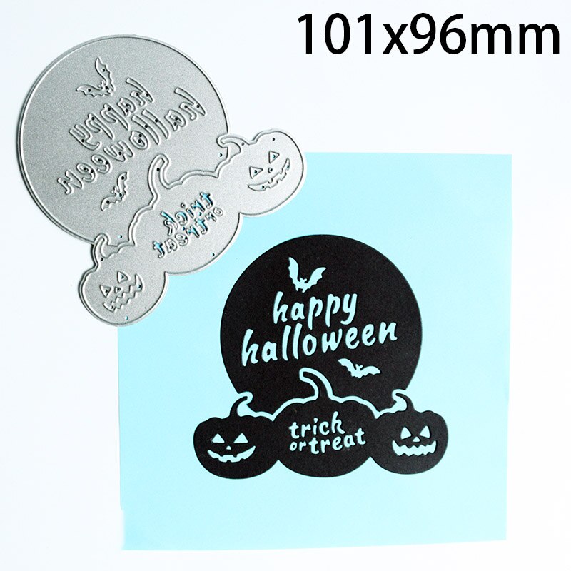 Halloween skrekk gresskar kutte dør triks eller behandle metallform til gjør-det-selv scrapbooking dekorativt håndverk preging utstanset: En