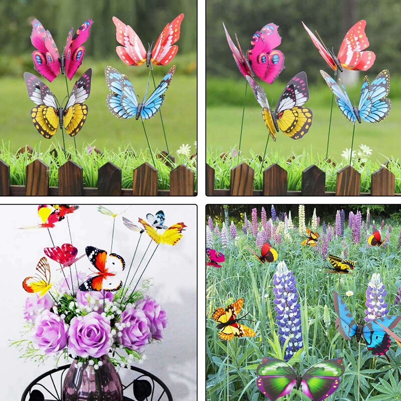 Beau-butterfly pæle , 50 stk 7cm have sommerfugle pæle indretning udendørs gårdhave gårdhave planter urtepotte forårshave