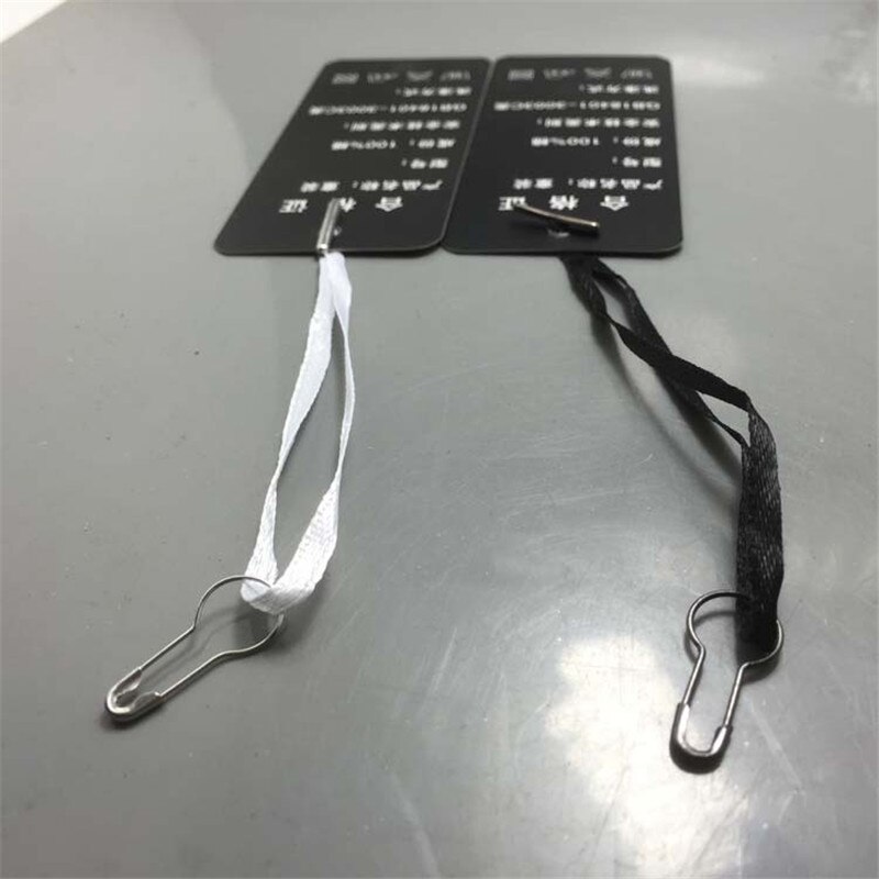 500Pcs 10Cm Polyester Draad Lint Line Loop Lock Voor Kleding Katoen Tag Label Hanger Metalen Pin Gesp Kledingstukken fastener