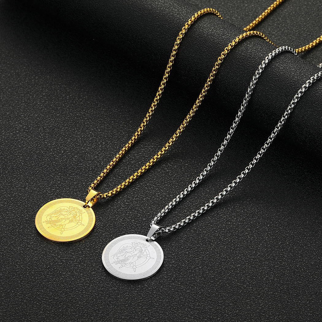 Romeinse Godin Van Geluk Hanger Ketting Voor Vrouwen Rvs Oude Griekse Sieraden Fortuna Tyche Amulet Ketting