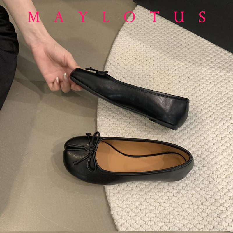 Tabi-schoenen met gespleten neus Instapper van microvezel Comfortabele pantoffels Loafers met zachte bodem Stevige damesmocassins met strik