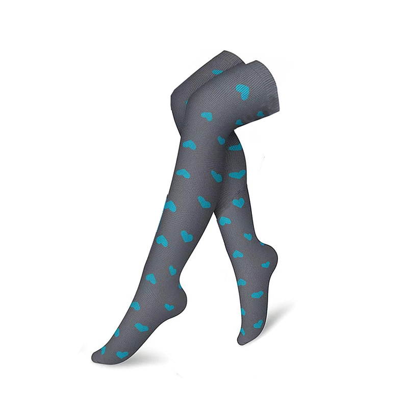 Brand Above The Knee Compression Stockings Men Women Thighs Socks Compress Elastic Sports Long Socks Running Gradient pressure: S / LIGHT BLUE