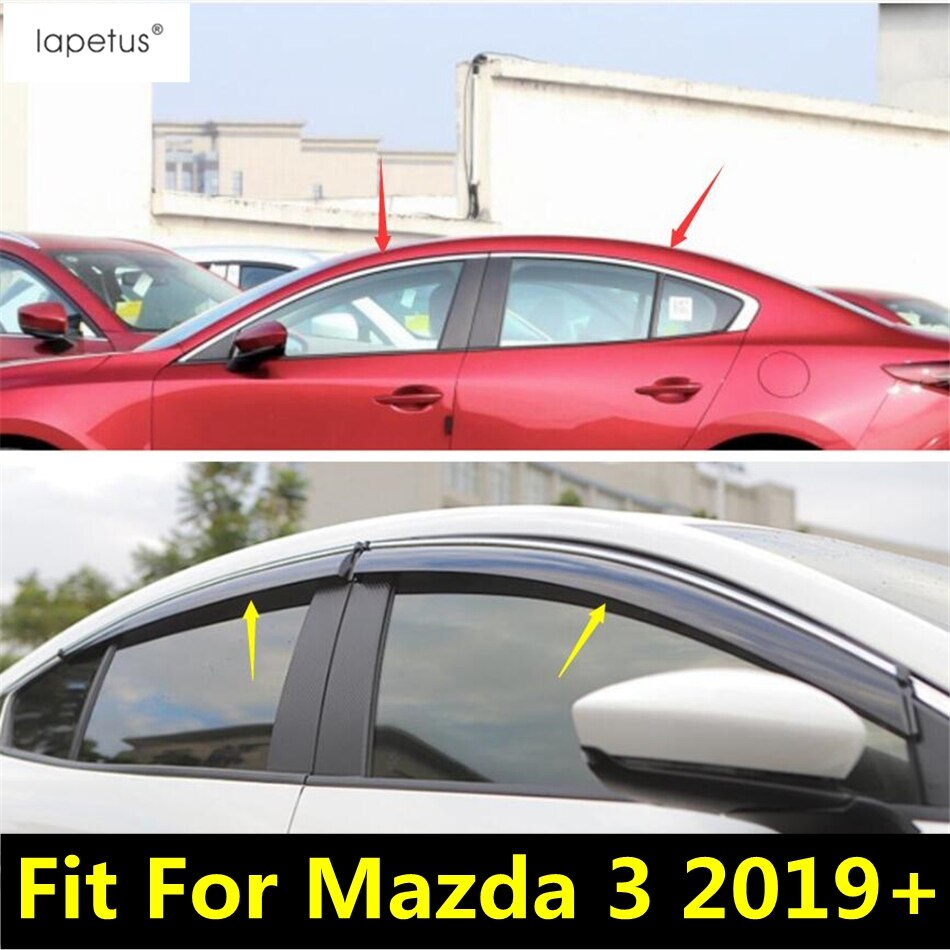 Lapetus Accessoires Voor Mazda 3 Sedan Window Visor Vent Shade Rain Zon Wind Guard Deflectors Luifels Schuilplaatsen kit