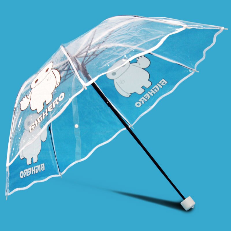 Paraguas plegable para mujer y niña, sombrilla transparente con forma de seta de cerezo Sakura, 3 pliegues: 04