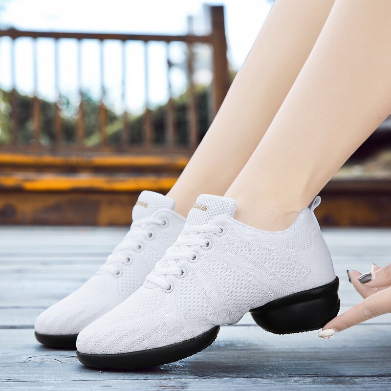 Dans Schoenen Voor Meisjes Sport Zachte Zool Adem Vrouwen Praktijk Schoenen Moderne Jazz Dansschoenen Sneakers Gratis