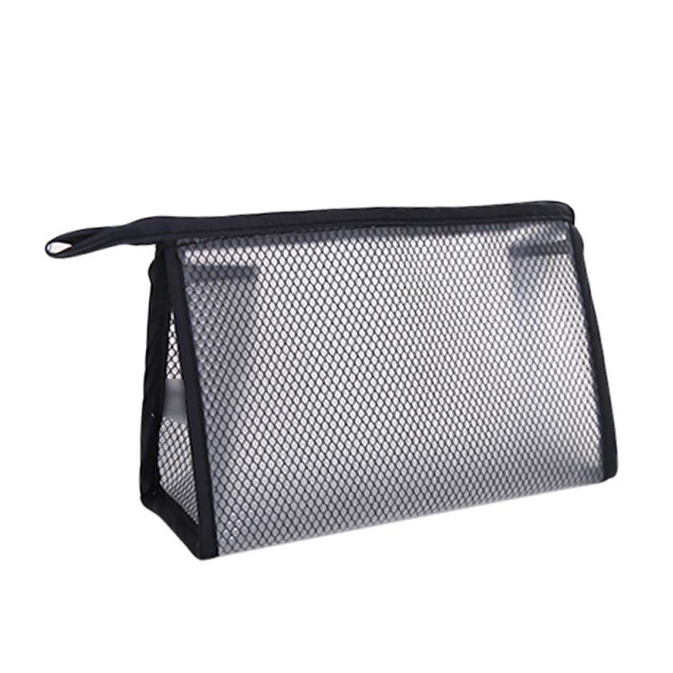 Ocasional bolsa de Viagem Saco de Cosmética Mulheres Zipper Make Up Kit de Higiene Pessoal Beleza Wash Organizador Maleta de Maquiagem Bolsa De Armazenamento Transparente Sacos: black